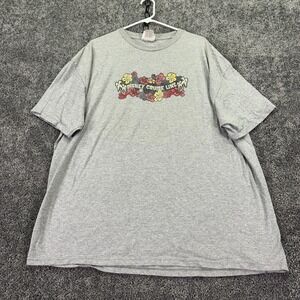 Disney Cruise Line Shirt Mens 2XL Gray Tropical Floral Graphic Tee Casual